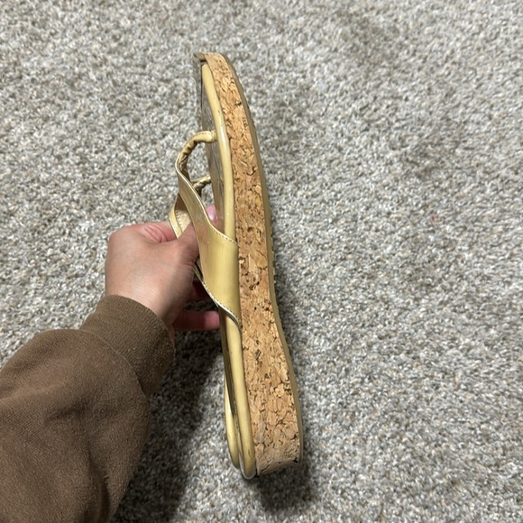 Jimmy Choo Beige Patent Leather 'Pence' Cork Wedge - Picture 5 of 6